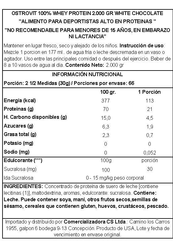 100% WHEY PROTEIN 4.4 LB WHITE CHOCOLATE