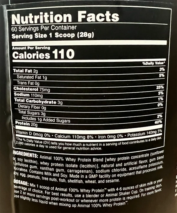ANIMAL 100% WHEY PROTEIN 4 LB CLASSIC VANILLA