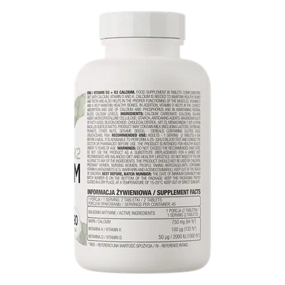 VITAMIN D3 + K2 + CALCIUM 90 TABS