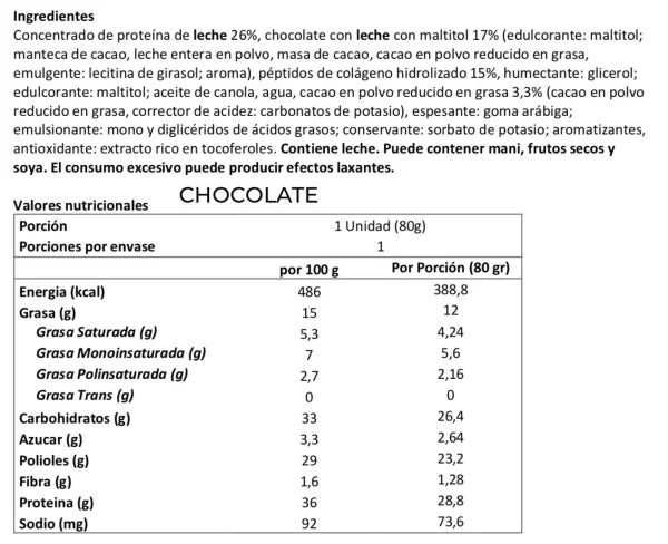 BARRA SPACE PROTEIN XXL CHOCOLATE 80 GR
